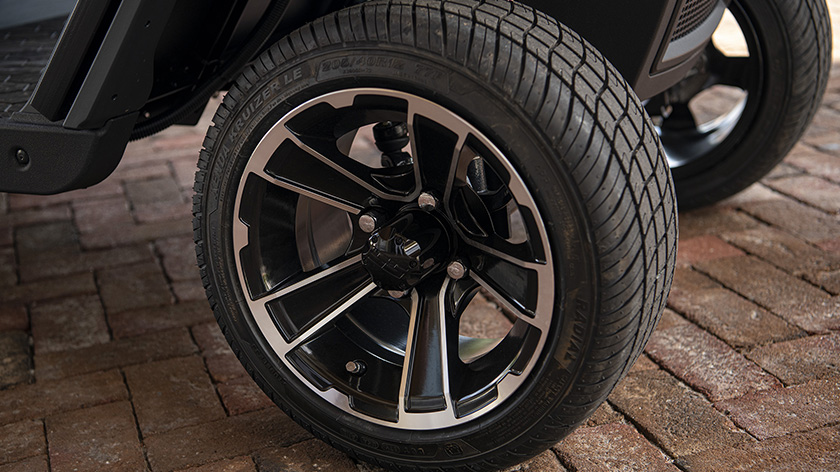 Close up of the Express 2 tires.
