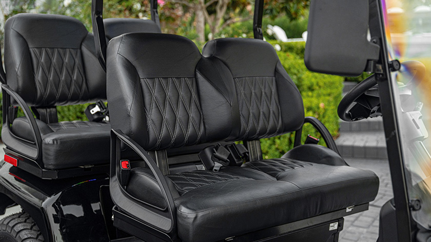 E-Z-GO four forward-facing seats in black