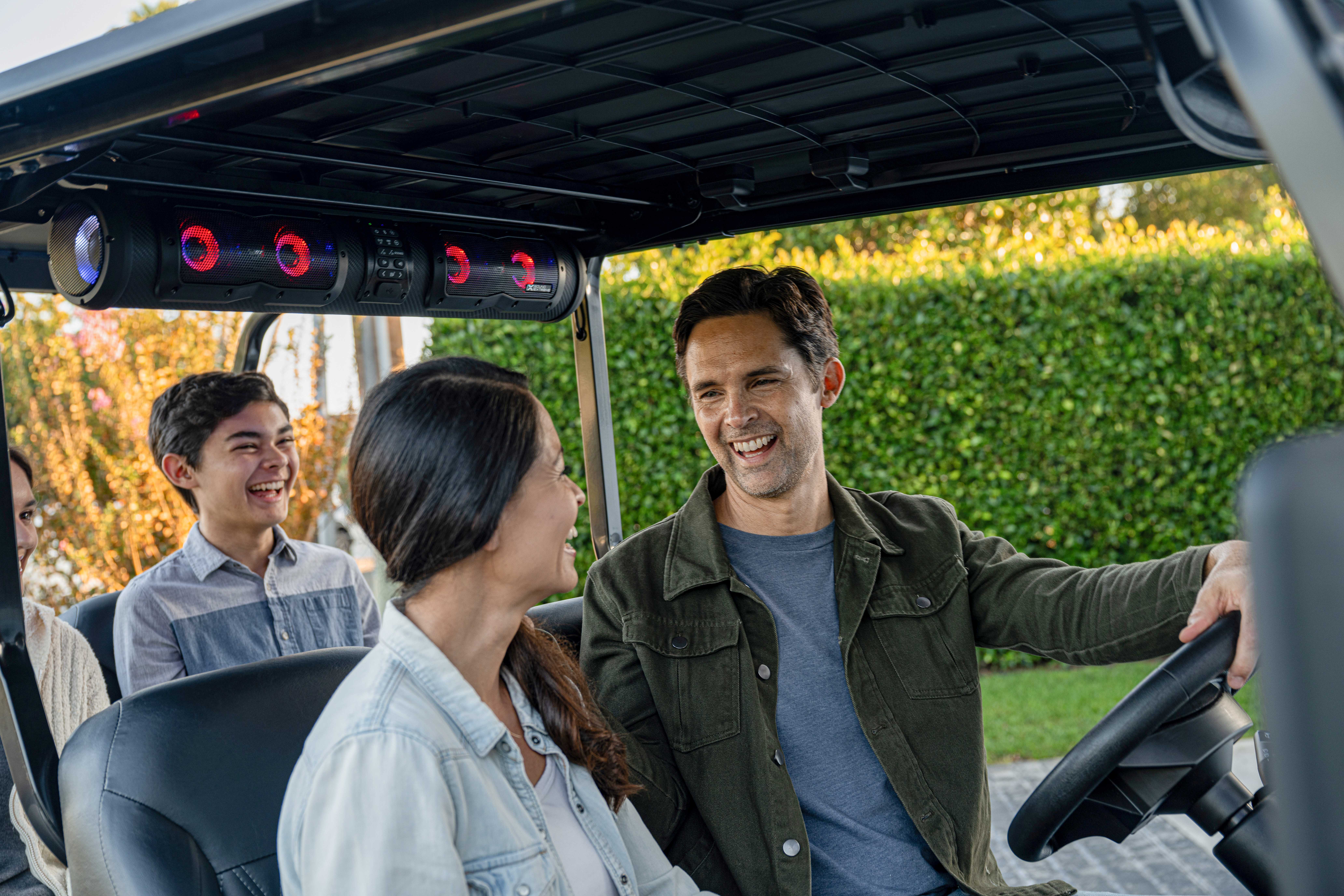 Family riding in a Liberty