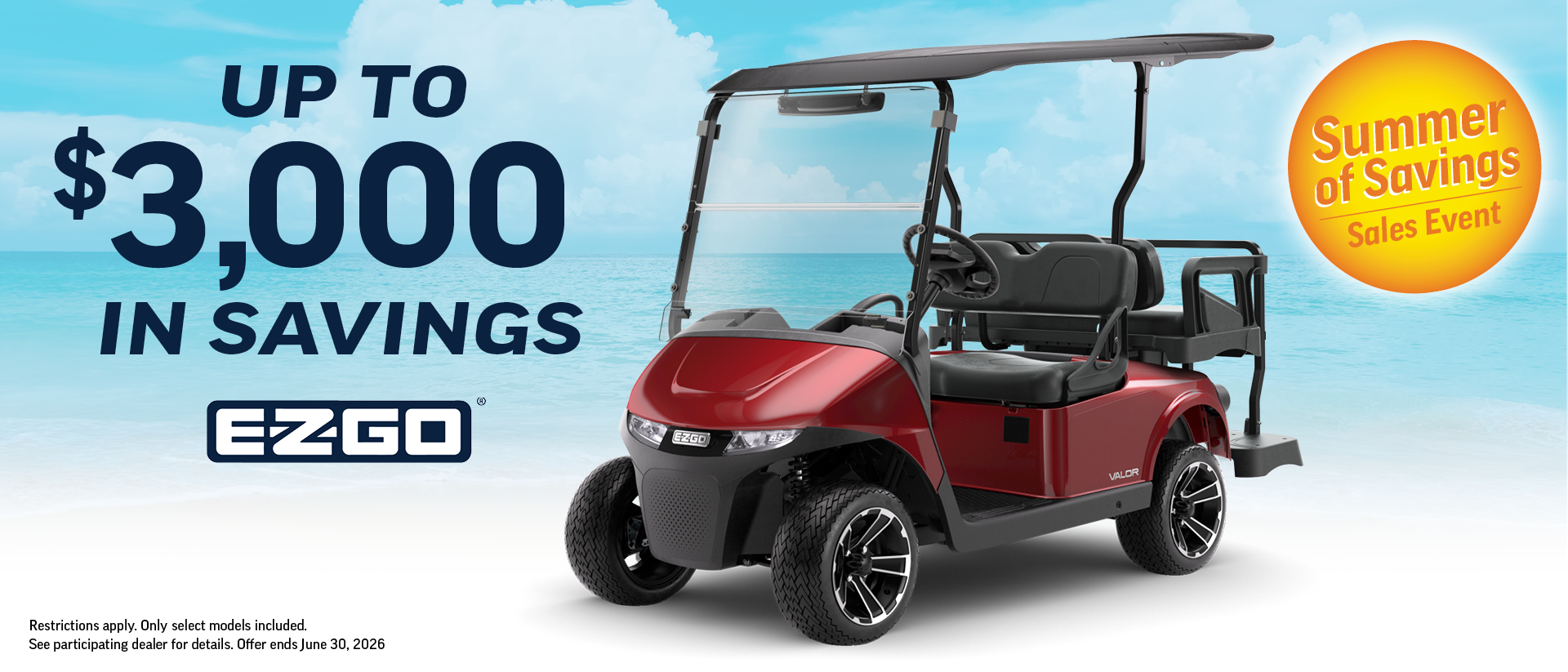 Summer of Savings promotion on E-Z-GO golf carts near me