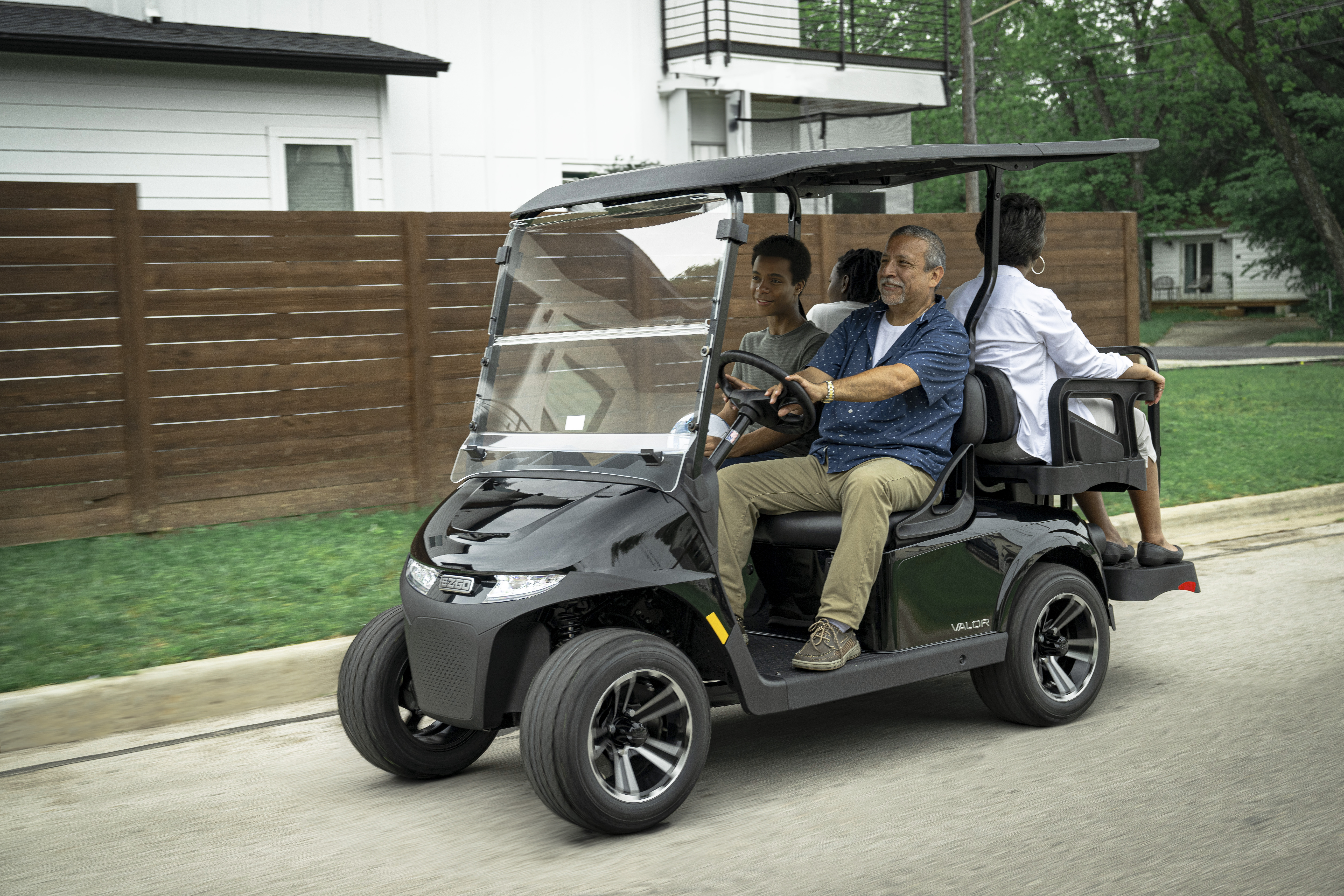 E-Z-GO four passenger gas or electric golf cart, the E-Z-GO RXV 4