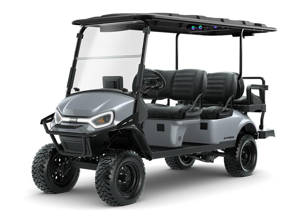 E-Z-GO's six-passenger golf cart, electric or gas cart the E-Z-GO Express 6
