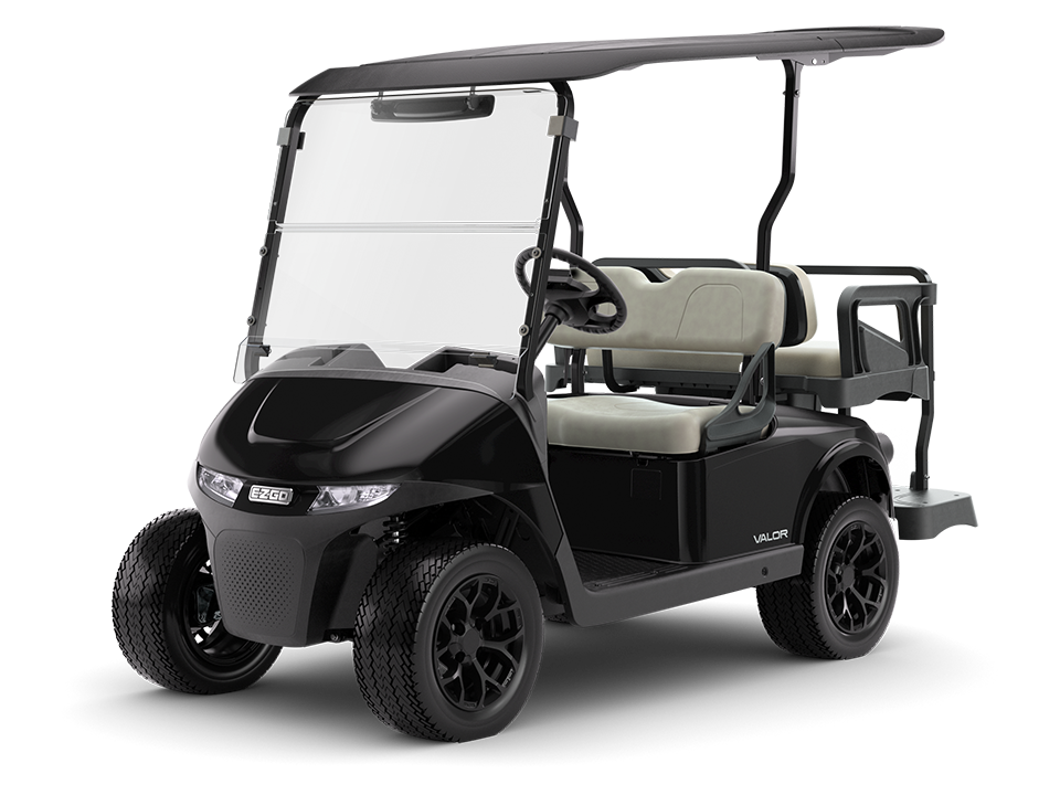 RXV 4 valor, E-Z-GO four-passenger powertrain electric or gas powertrain golf cart