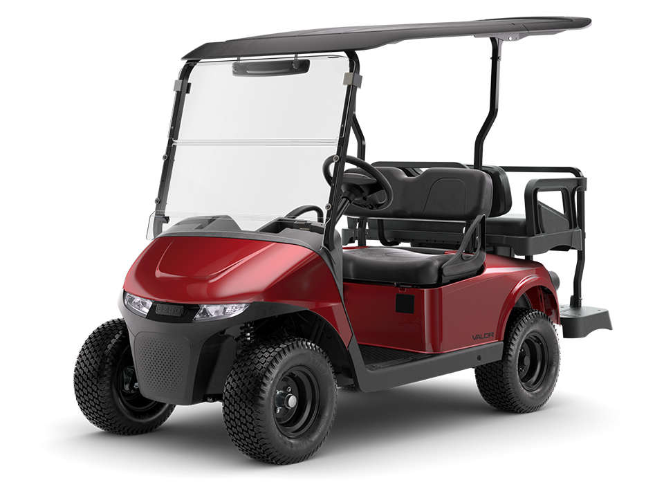 RXV 4 valor, E-Z-GO four-passenger powertrain electric or gas powertrain golf cart